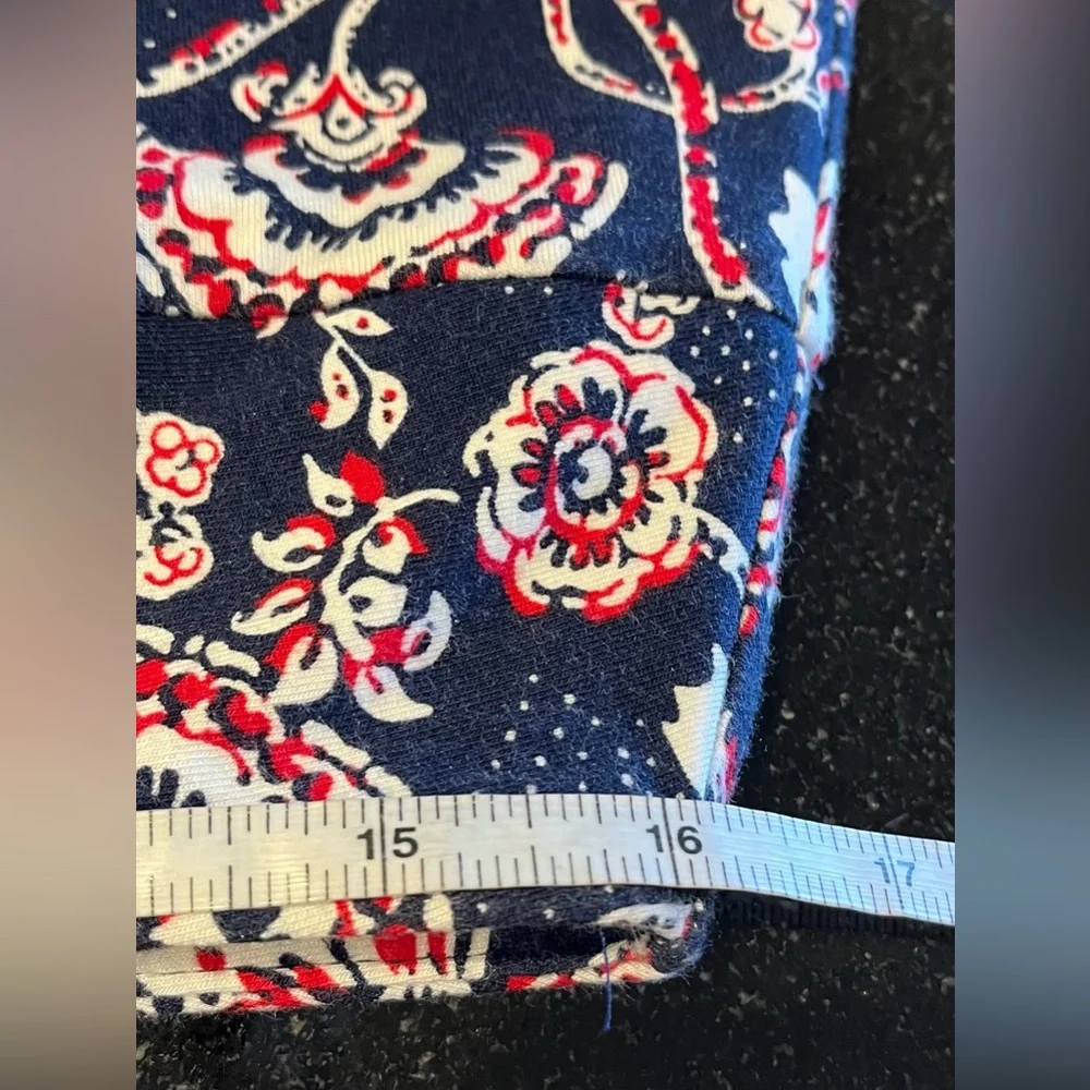 Talbots Jersey Knit Maxi Skirt elastic Waist side Slits red-white-blue SZ. Med - Picture 7 of 15
